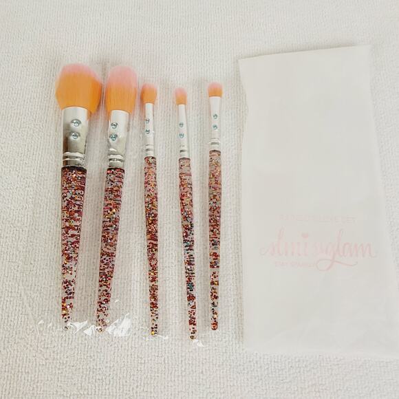 New SLMissGlam 5 piece Rainbow Luxe brush set - Picture 1 of 3